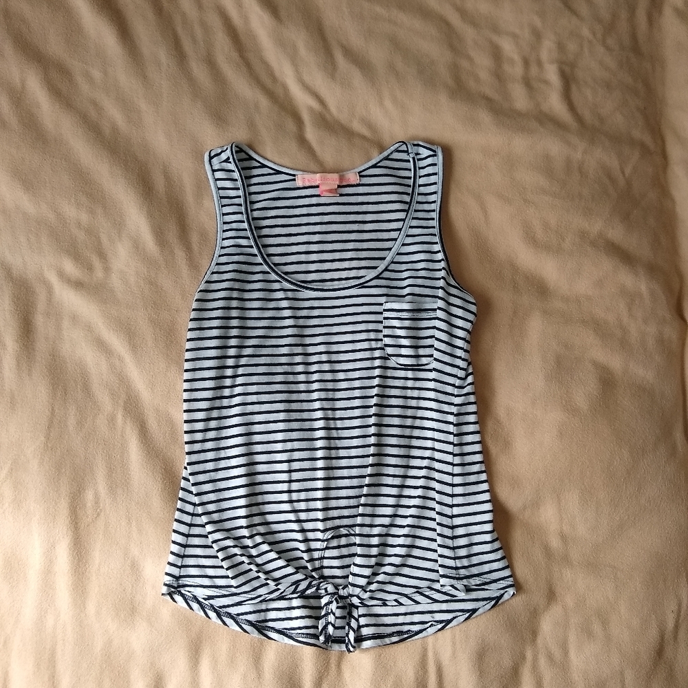 Black & white striped crop tank